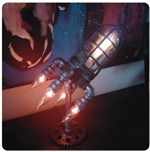 95. Steam Punk Rocket Lamp