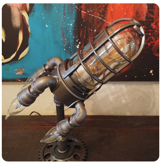 95. Steam Punk Rocket Lamp